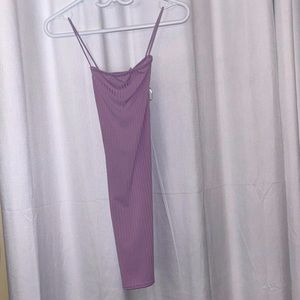 Lilac ribbed mini dress